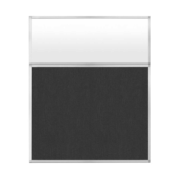 Versare Hush Panel Configurable Cubicle Partition 5' x 6' W/ Window Black Fabric Frosted Window 1852702 - main